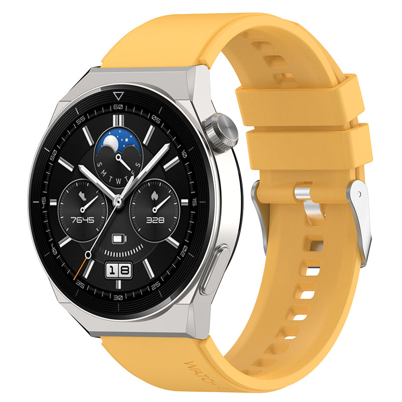 For Huawei Watch GT 3 Pro 46mm/GT 2 46mm Pro/GT 2 46mm Silicone Watch Band 22mm Adjustable Wrist Strap with Silver Pin Buckle