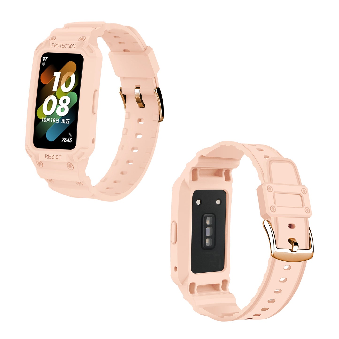 For Honor Band 6/Huawei Band 6/7 Replacement TPU Watch Band Adjustable Wrist Strap + Watch Case