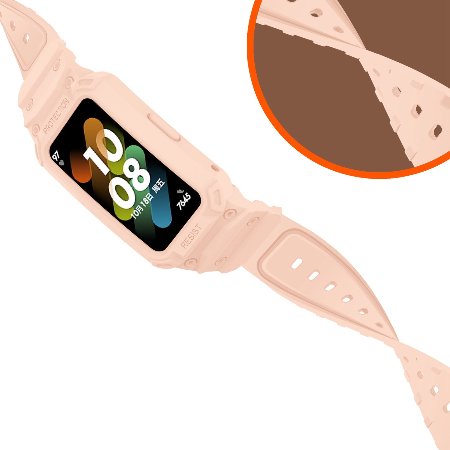 For Honor Band 6/Huawei Band 6/7 Replacement TPU Watch Band Adjustable Wrist Strap + Watch Case