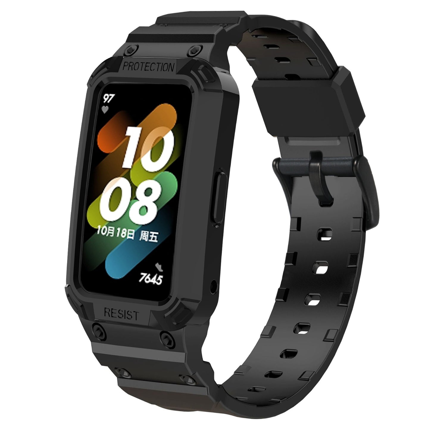 For Honor Band 6/Huawei Band 6/7 Replacement TPU Watch Band Adjustable Wrist Strap + Watch Case