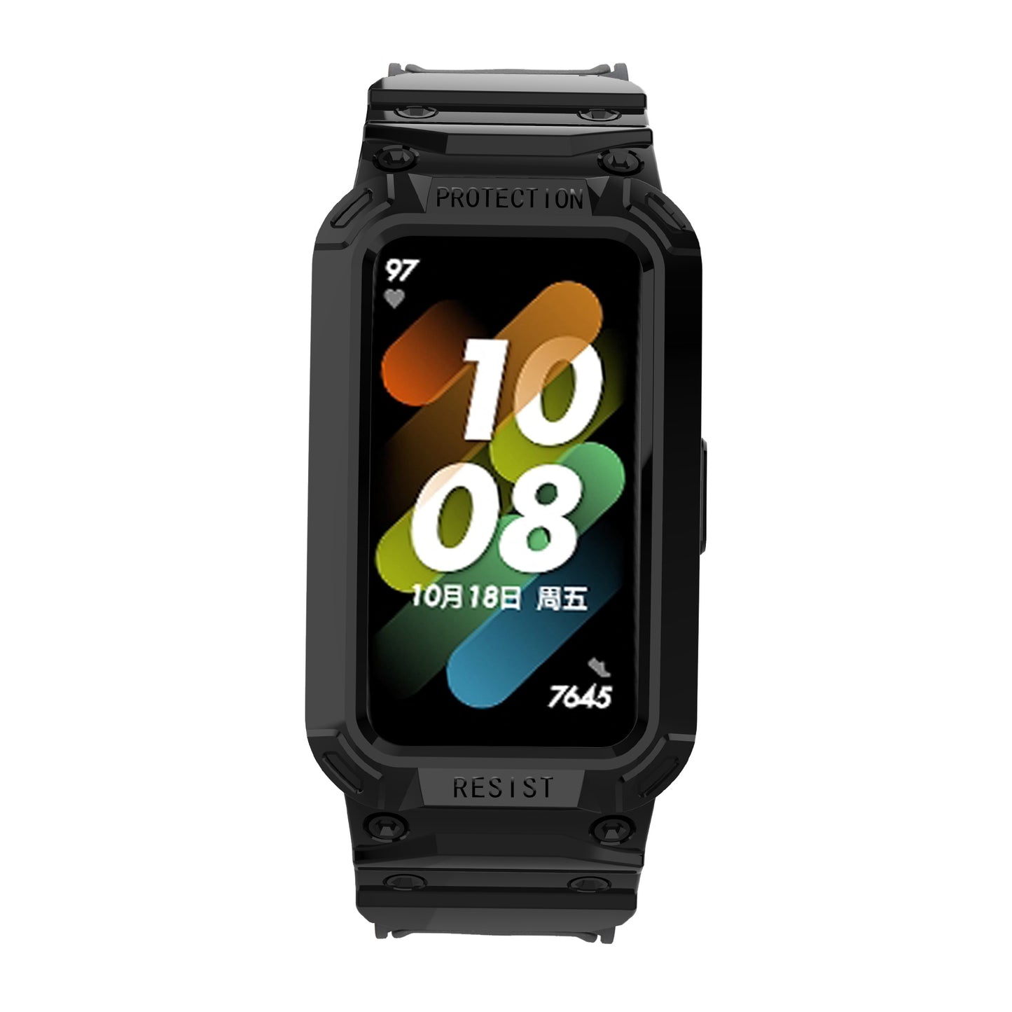 For Honor Band 6/Huawei Band 6/7 Replacement TPU Watch Band Adjustable Wrist Strap + Watch Case