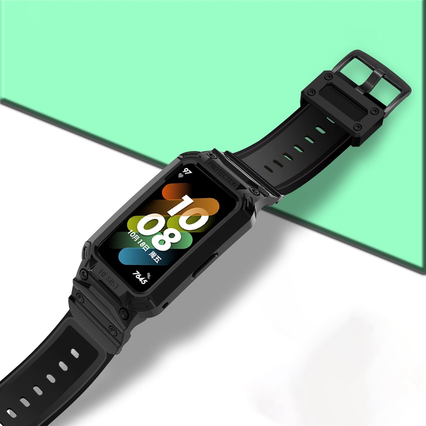 For Honor Band 6/Huawei Band 6/7 Replacement TPU Watch Band Adjustable Wrist Strap + Watch Case