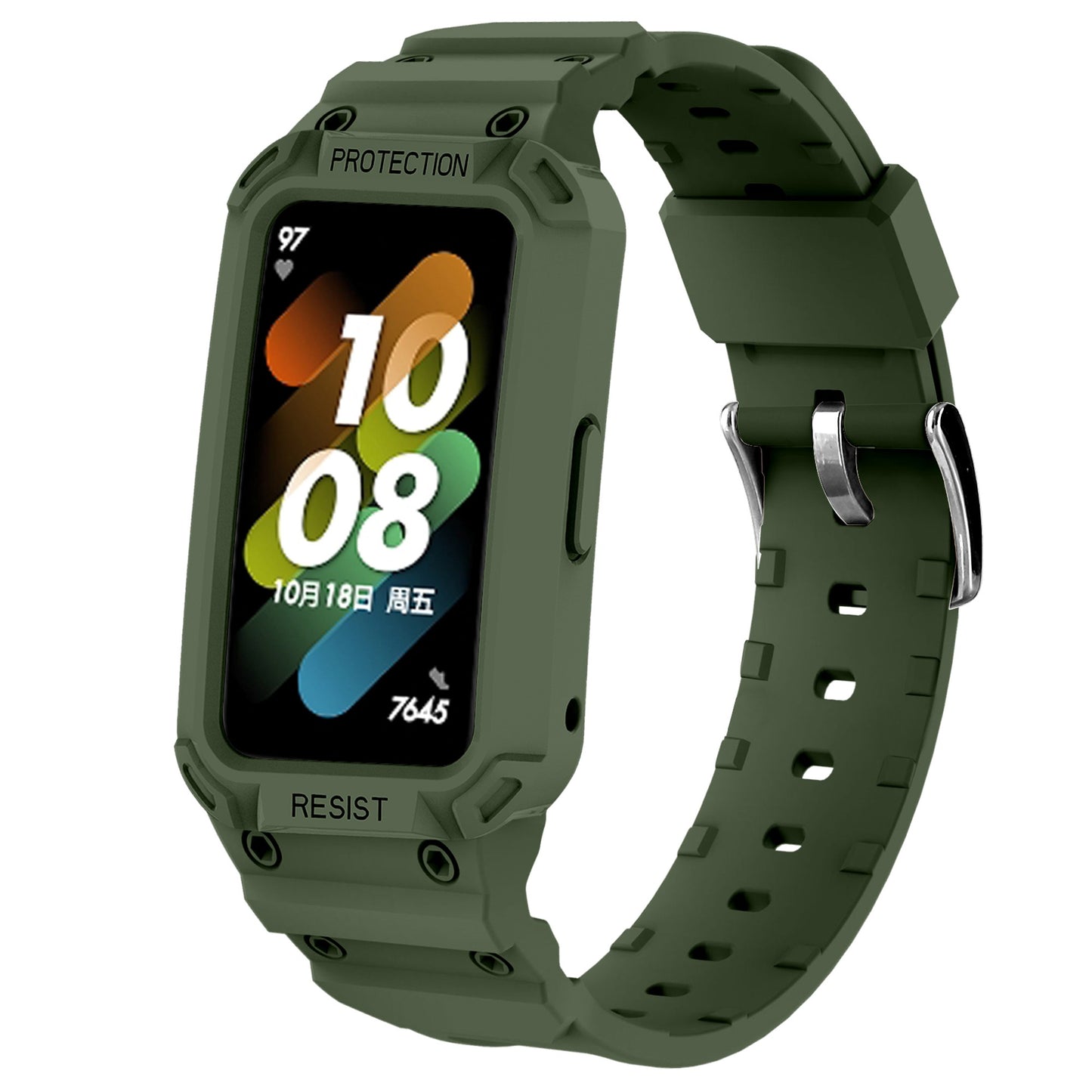 For Honor Band 6/Huawei Band 6/7 Replacement TPU Watch Band Adjustable Wrist Strap + Watch Case
