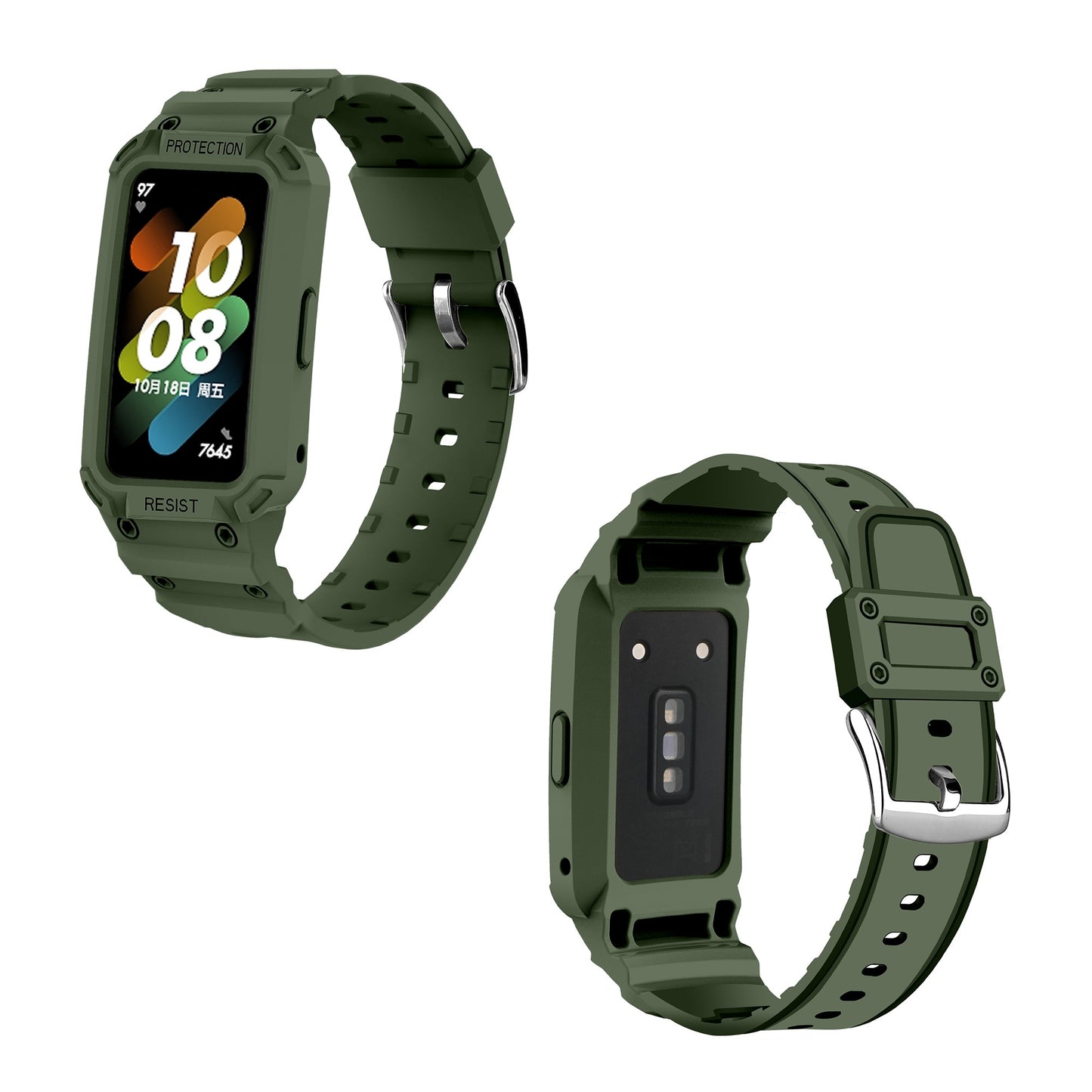 For Honor Band 6/Huawei Band 6/7 Replacement TPU Watch Band Adjustable Wrist Strap + Watch Case