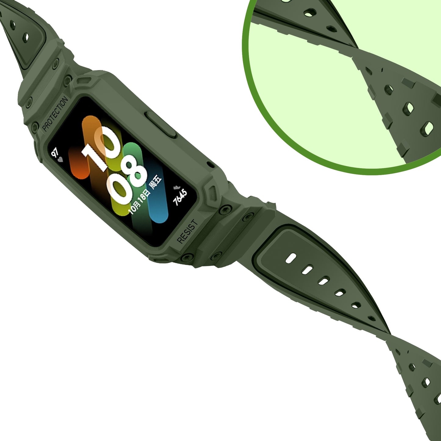 For Honor Band 6/Huawei Band 6/7 Replacement TPU Watch Band Adjustable Wrist Strap + Watch Case