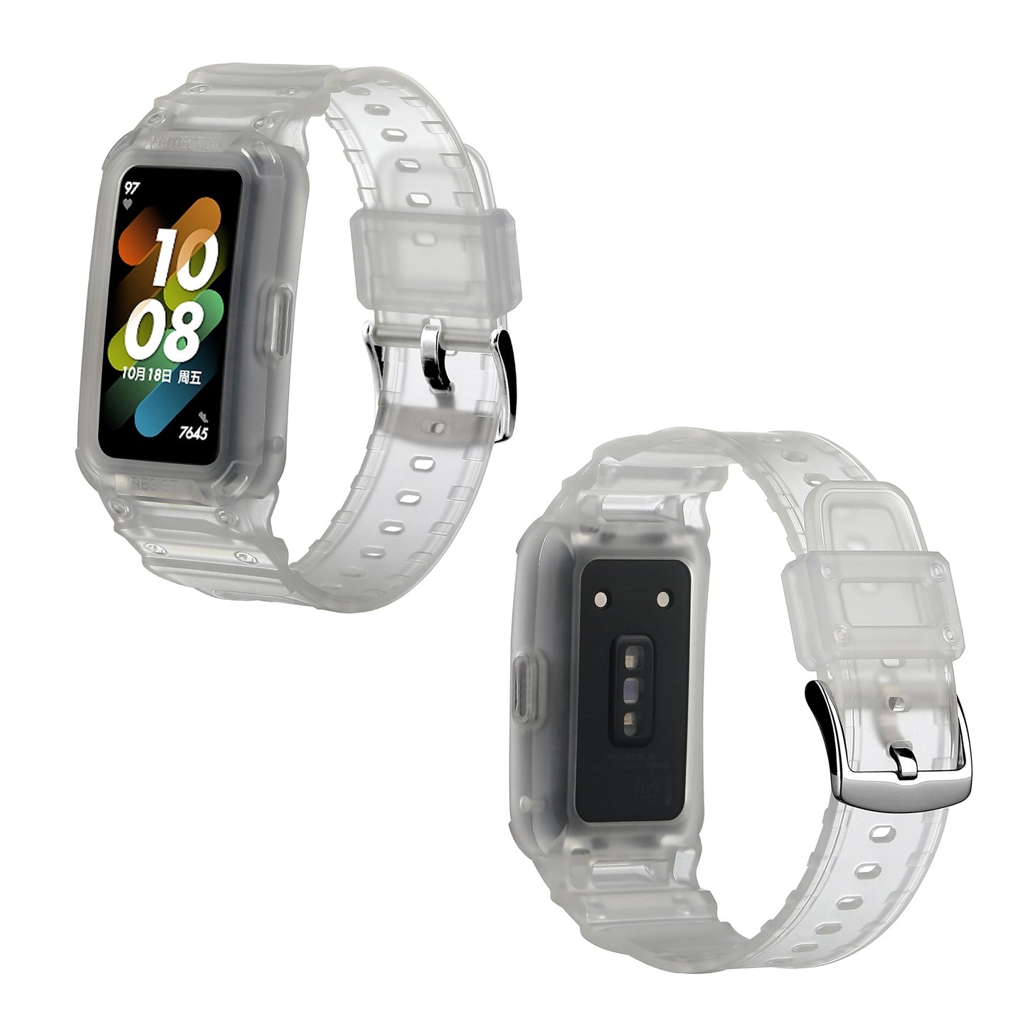 For Honor Band 6/Huawei Band 6/7 Replacement TPU Watch Band Adjustable Wrist Strap + Watch Case