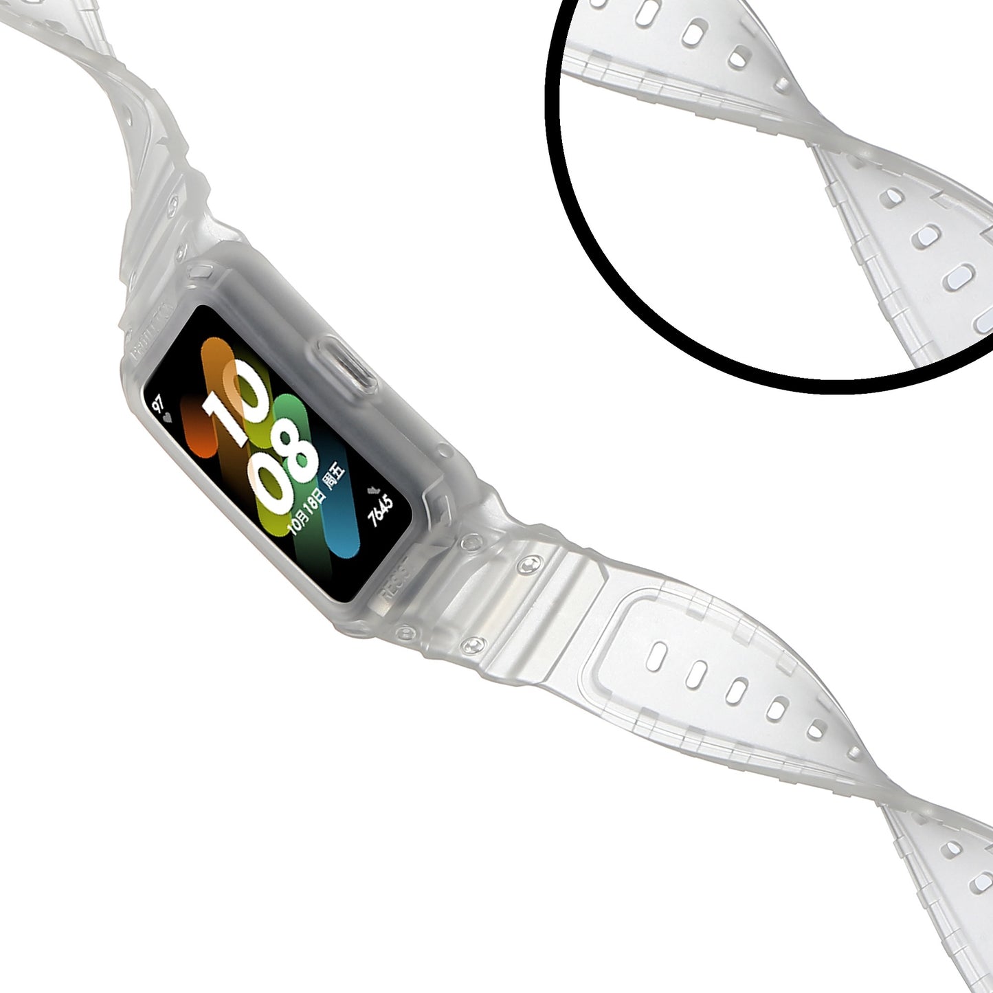 For Honor Band 6/Huawei Band 6/7 Replacement TPU Watch Band Adjustable Wrist Strap + Watch Case