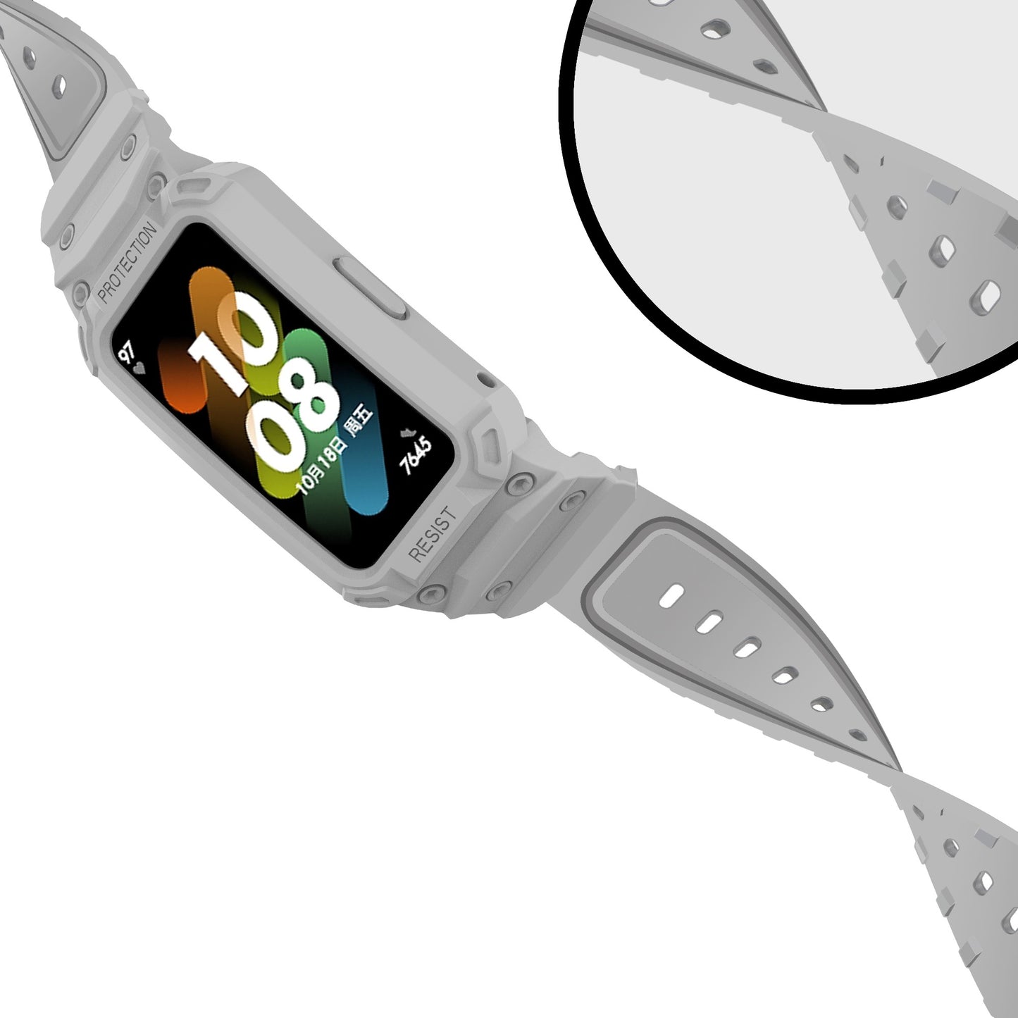 For Honor Band 6/Huawei Band 6/7 Replacement TPU Watch Band Adjustable Wrist Strap + Watch Case