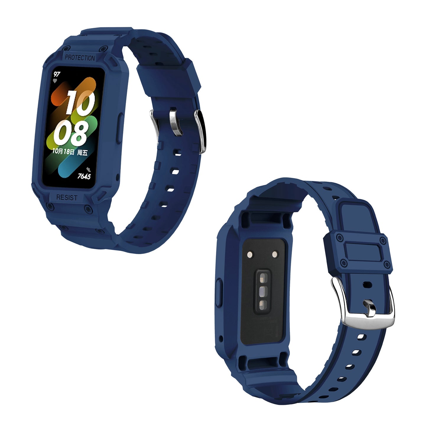 For Honor Band 6/Huawei Band 6/7 Replacement TPU Watch Band Adjustable Wrist Strap + Watch Case
