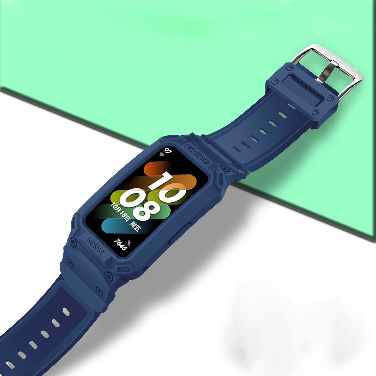 For Honor Band 6/Huawei Band 6/7 Replacement TPU Watch Band Adjustable Wrist Strap + Watch Case