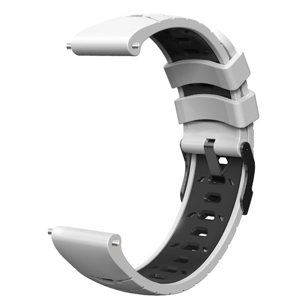 For Huawei Watch GT Runner/Garmin Venu 2/Vivoactive 4 Trapezoid Three Row Holes Watch Strap Dual Color Silicone Wrist Band