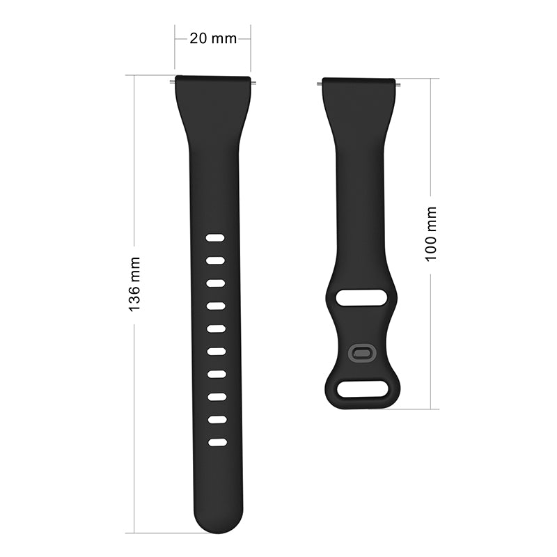 22mm Watch Strap Replacement Adjustable Silicone Wrist Band Bracelet with 8-shaped Buckle