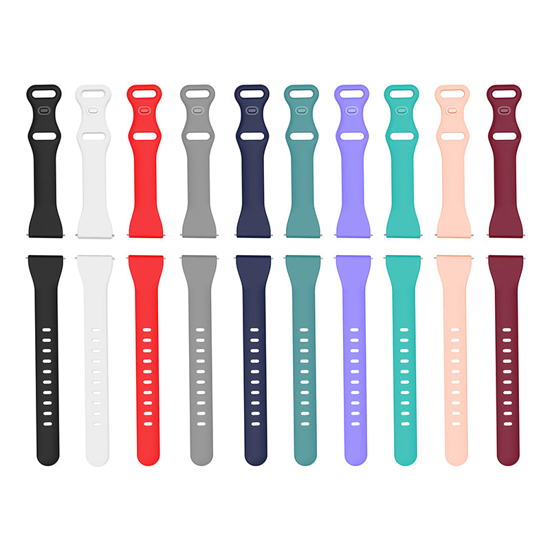 22mm Watch Strap Replacement Adjustable Silicone Wrist Band Bracelet with 8-shaped Buckle
