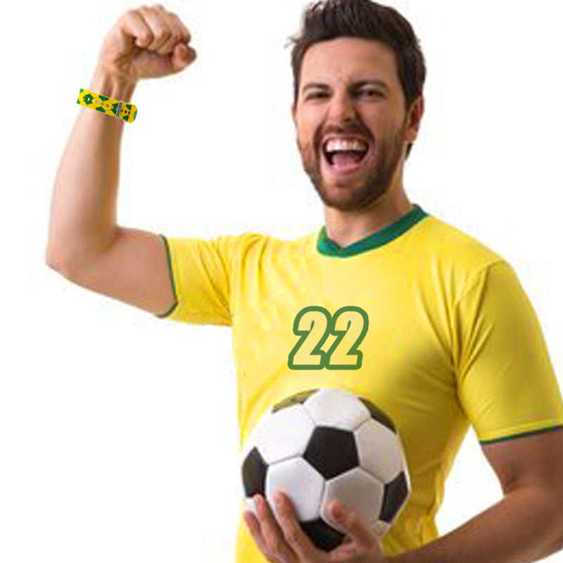 20mm Soccer Ball Football Pattern Silicone Watch Strap Replacement Wrist Band with Pin Buckle