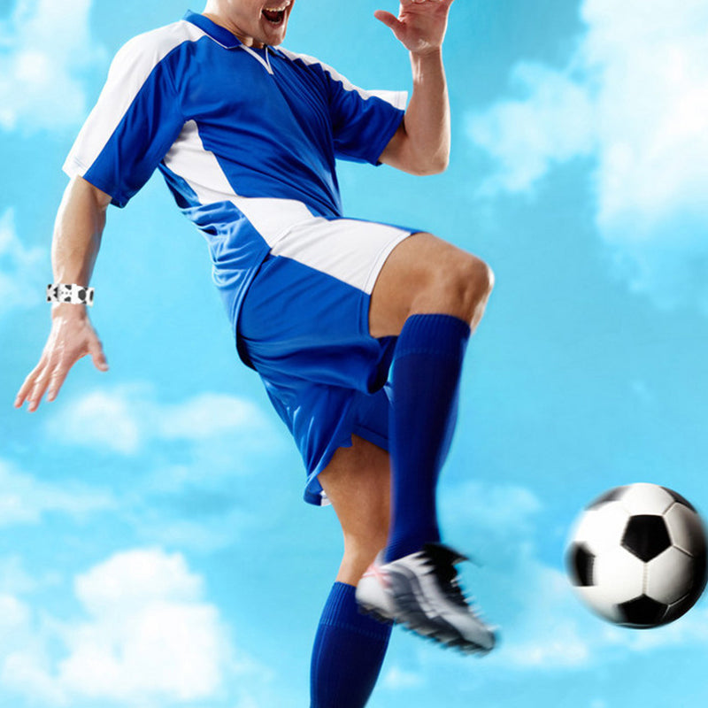 20mm Soccer Ball Football Pattern Silicone Watch Strap Replacement Wrist Band with Pin Buckle