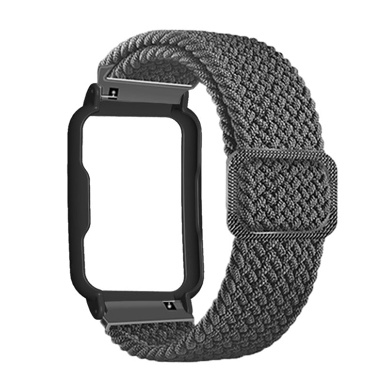 Nylon Knitted Elastic Watch Band for Oppo Watch Free, Replacement Wrist Strap with Watch Case