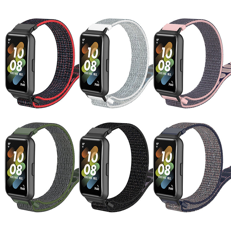 For Huawei Band 7 Soft Nylon Watch Band Adjustable Loop Fastener Sport Strap Wristband Replacement