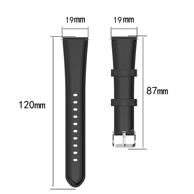 For Xiaomi Haylou Solar LS01 / ID205 / Willful SW021 Genuine Leather Watch Strap Quick Release Wrist Band Sports Watch 19mm Watchband Replacement