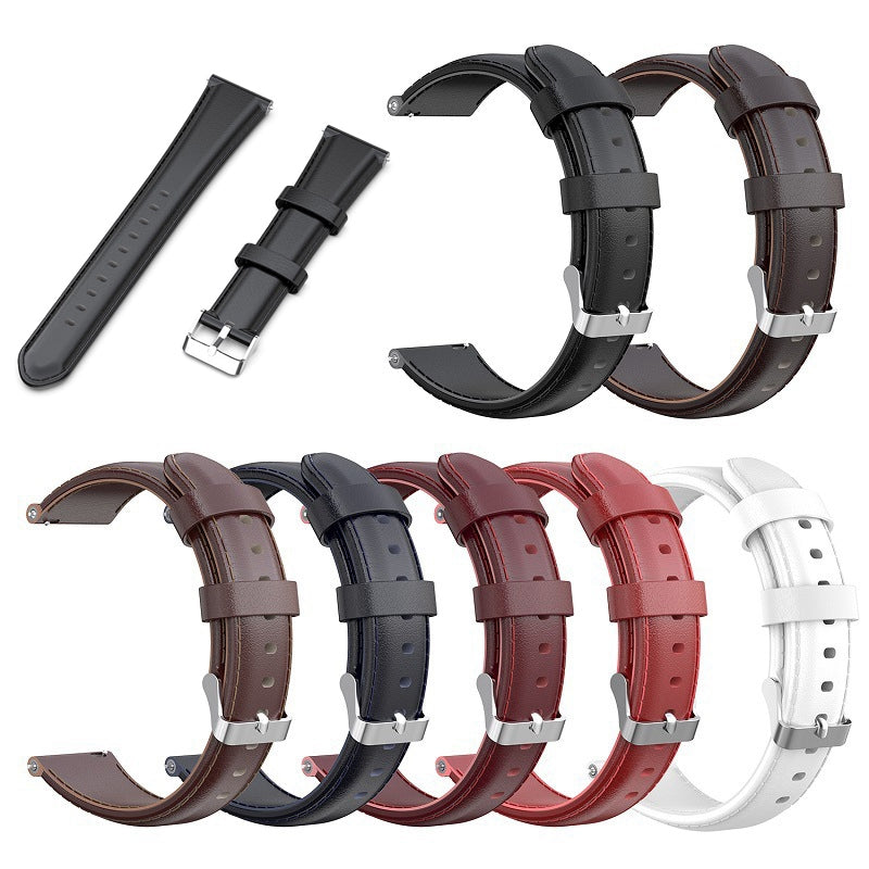 For Xiaomi Haylou Solar LS01 / ID205 / Willful SW021 Genuine Leather Watch Strap Quick Release Wrist Band Sports Watch 19mm Watchband Replacement