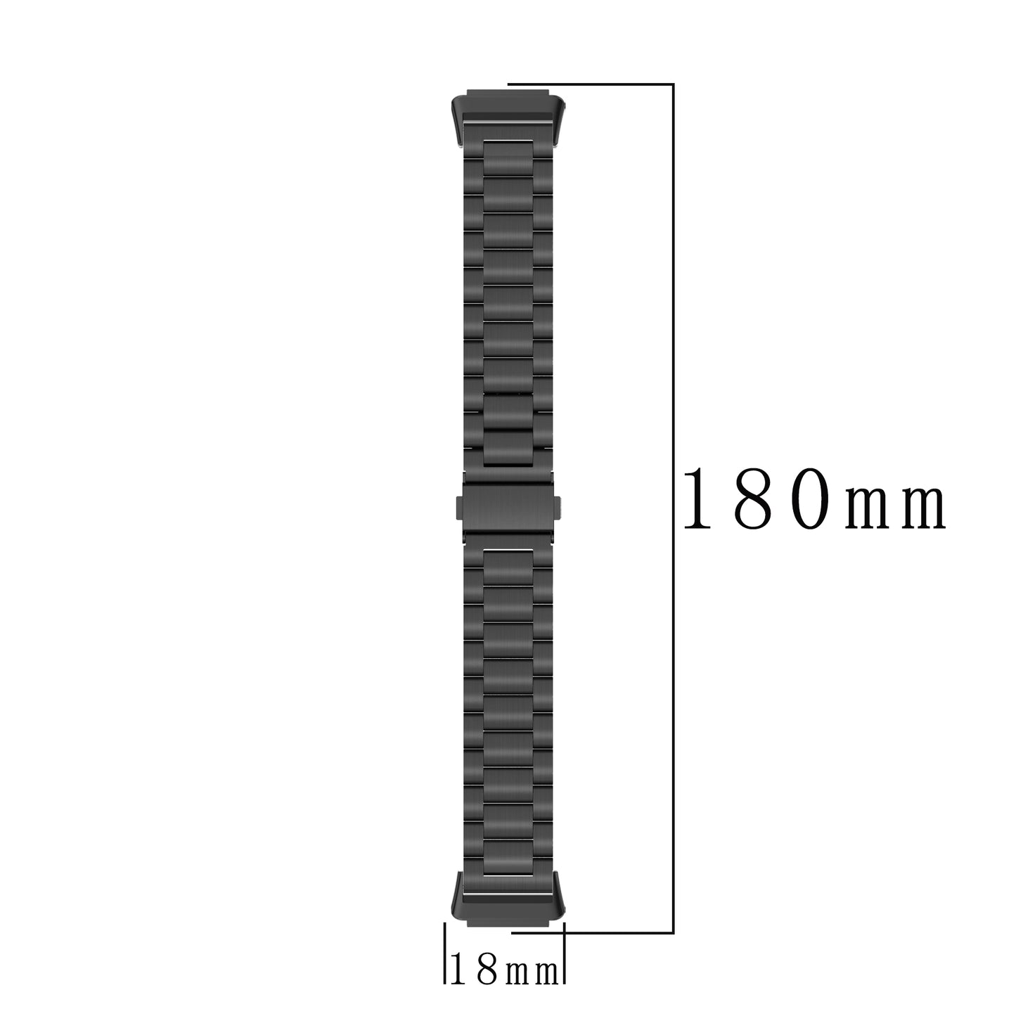 For Huawei Band 7 Stainless Steel Smart Watch Band Three Beads Replacement Strap with Folding Buckle