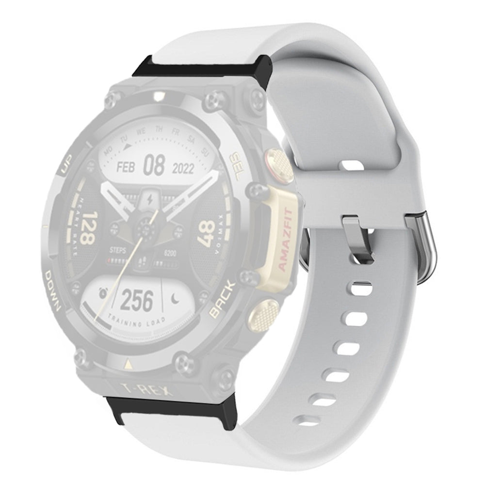 For Huami Amazfit T-Rex 2 Silicone Watch Strap Adjustable Wrist Band with Square Pin Buckle