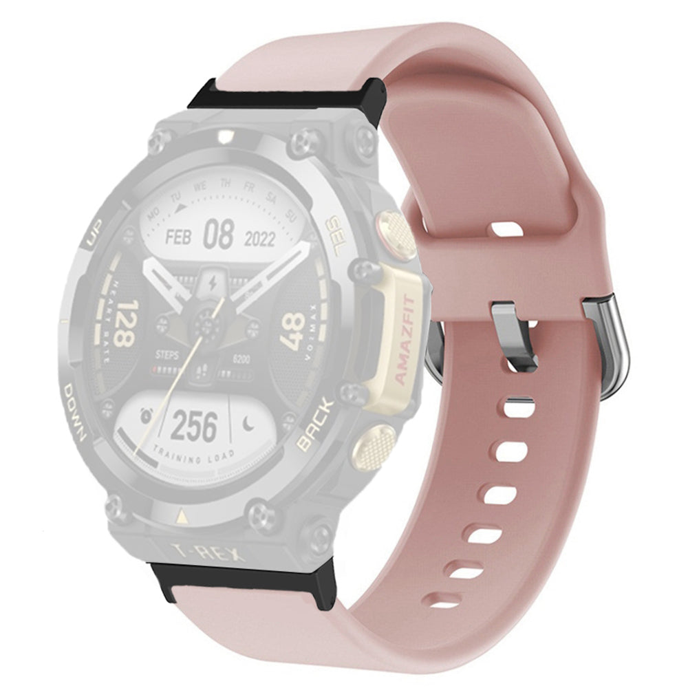 For Huami Amazfit T-Rex 2 Silicone Watch Strap Adjustable Wrist Band with Square Pin Buckle
