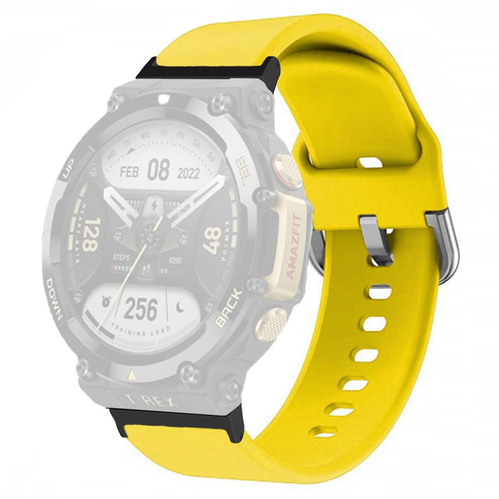 For Huami Amazfit T-Rex 2 Silicone Watch Strap Adjustable Wrist Band with Square Pin Buckle
