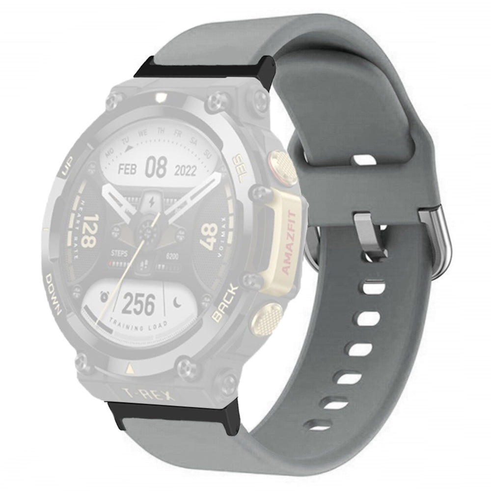 For Huami Amazfit T-Rex 2 Silicone Watch Strap Adjustable Wrist Band with Square Pin Buckle