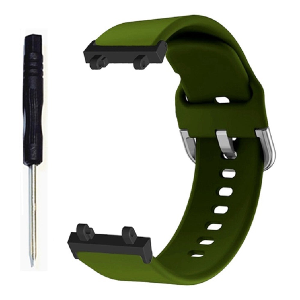 For Huami Amazfit T-Rex 2 Silicone Watch Strap Adjustable Wrist Band with Square Pin Buckle