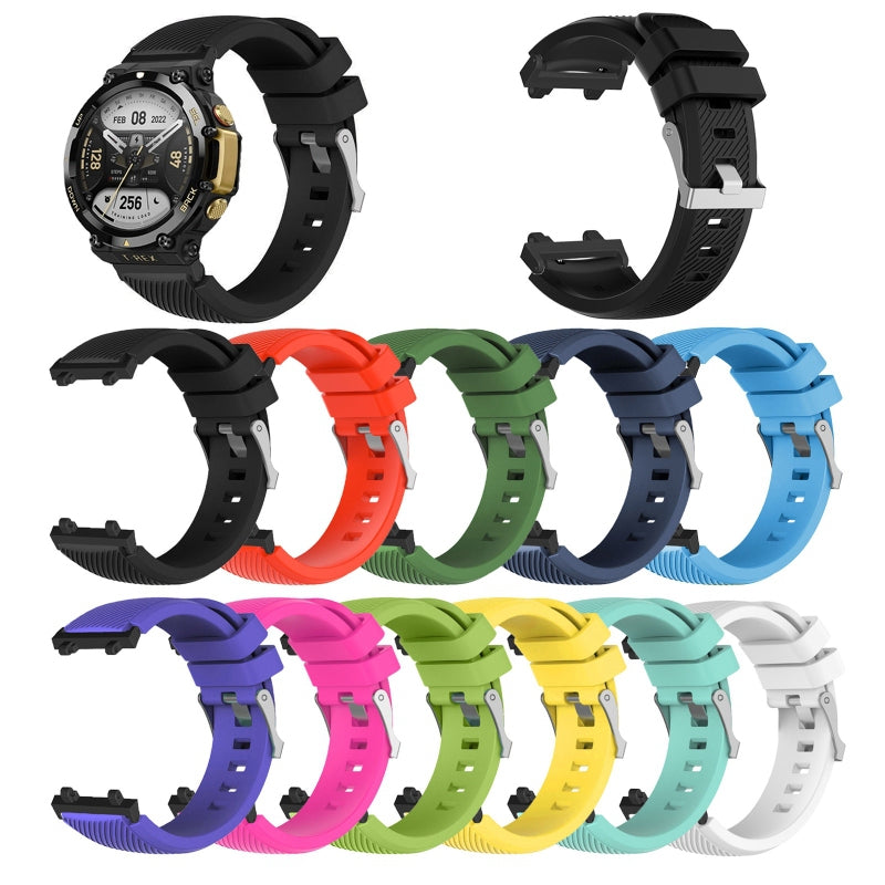For Huami Amazfit T-Rex 2 Twill Texture Watch Band Replacement Watch Strap Universal 22mm Silicone Watchband