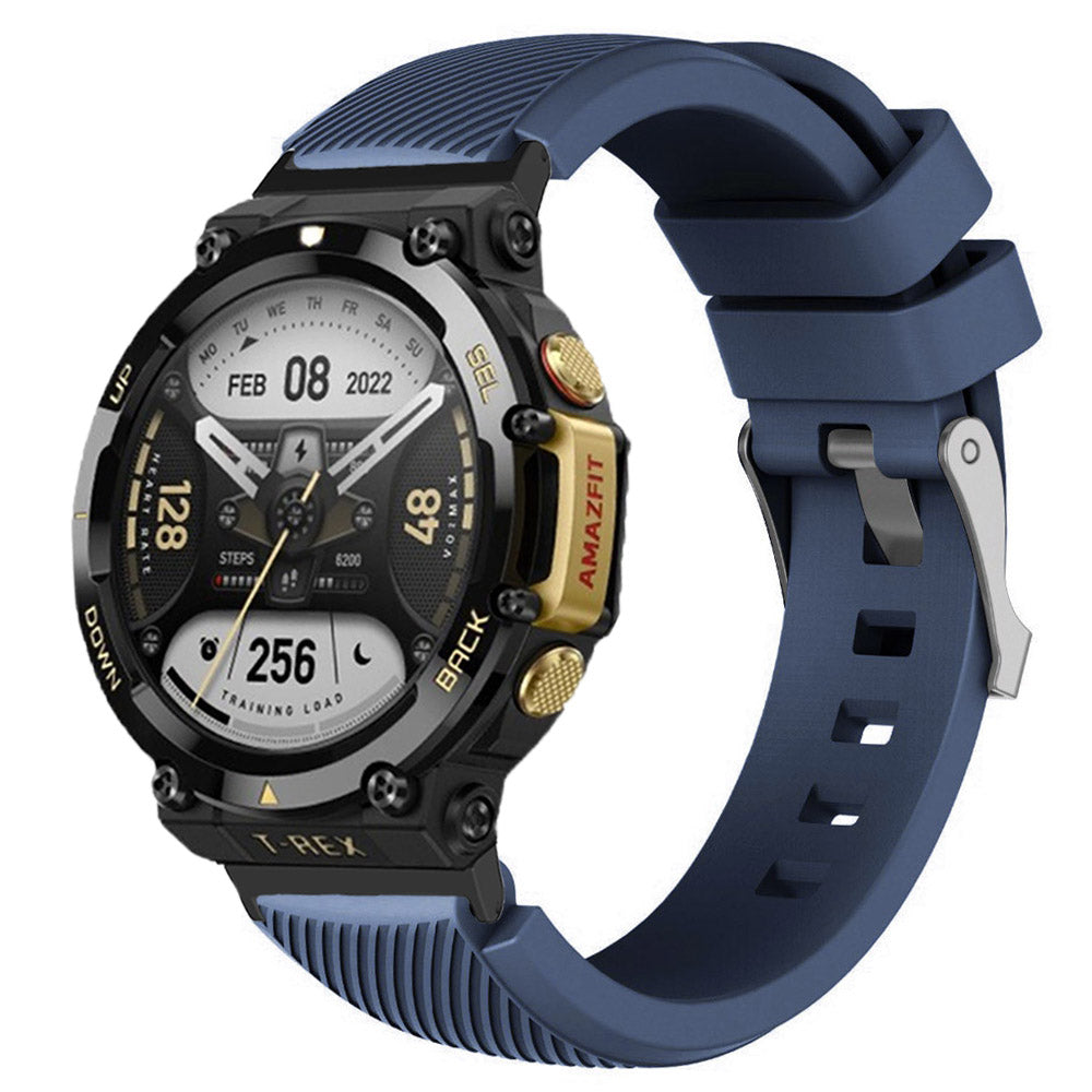 For Huami Amazfit T-Rex 2 Twill Texture Watch Band Replacement Watch Strap Universal 22mm Silicone Watchband