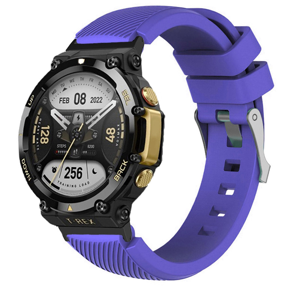 For Huami Amazfit T-Rex 2 Twill Texture Watch Band Replacement Watch Strap Universal 22mm Silicone Watchband