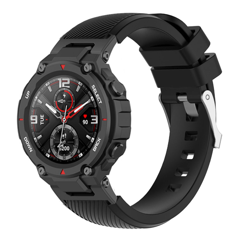 For Huami Amazfit T-Rex / T-Rex Pro / Ares Twill Texture Watch Band Silicone Watch Strap Universal 22mm Replacement Watchband