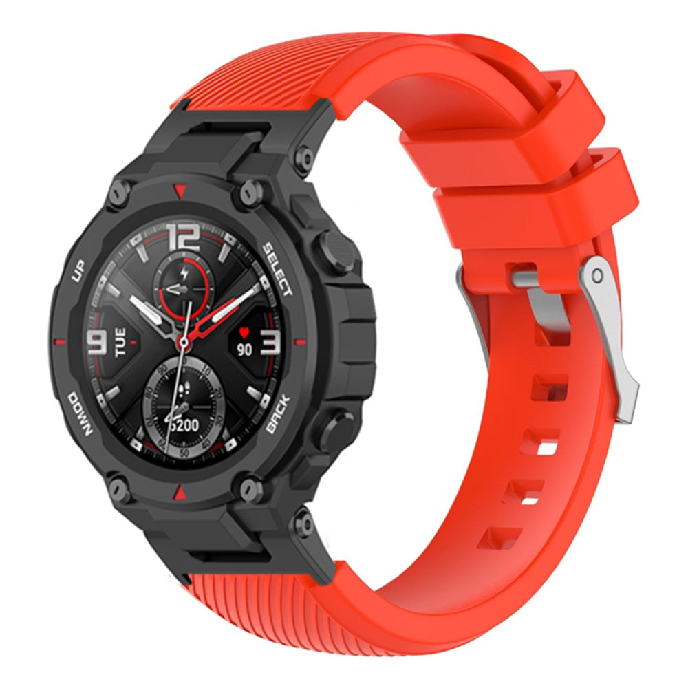For Huami Amazfit T-Rex / T-Rex Pro / Ares Twill Texture Watch Band Silicone Watch Strap Universal 22mm Replacement Watchband