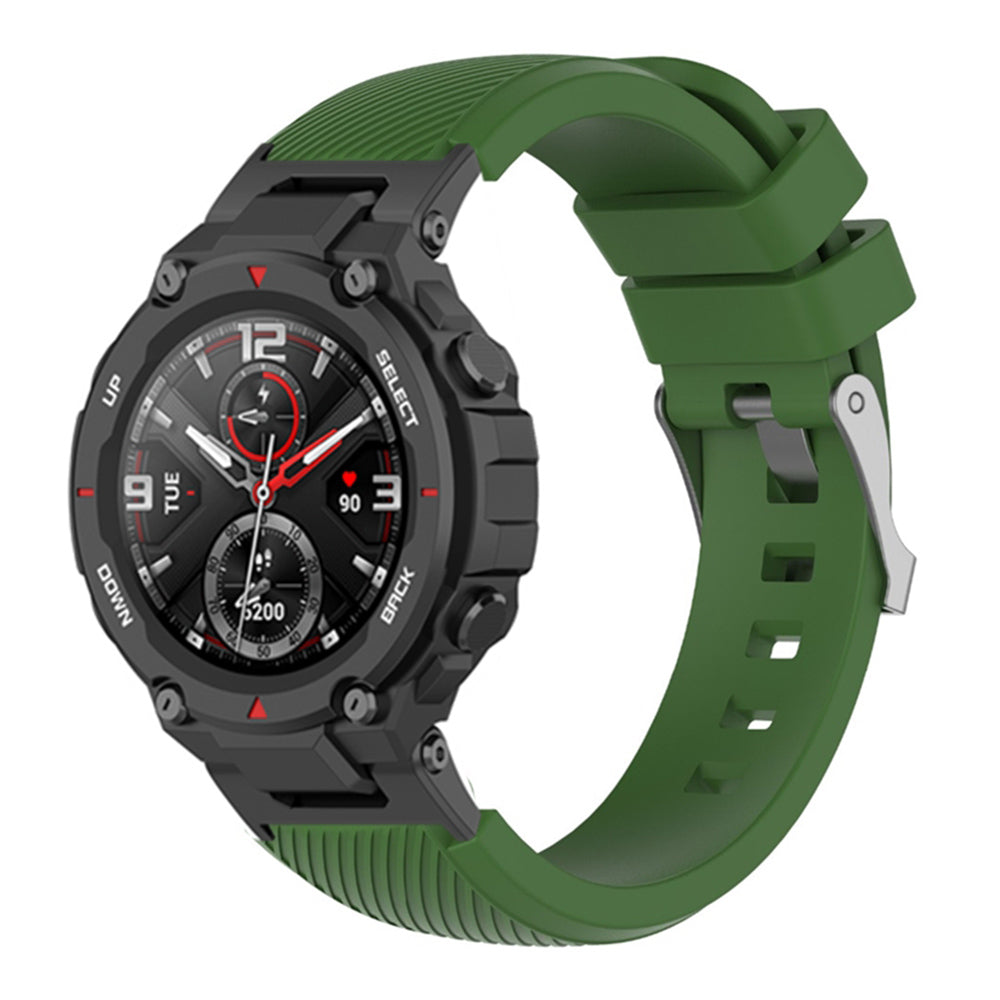 For Huami Amazfit T-Rex / T-Rex Pro / Ares Twill Texture Watch Band Silicone Watch Strap Universal 22mm Replacement Watchband