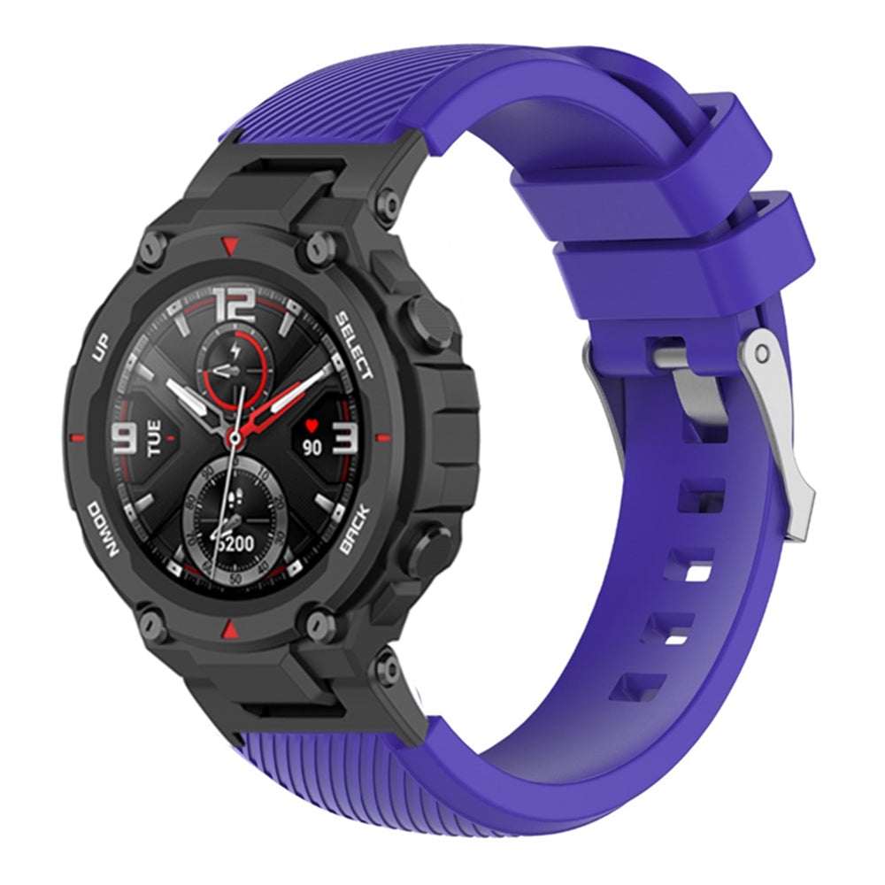 For Huami Amazfit T-Rex / T-Rex Pro / Ares Twill Texture Watch Band Silicone Watch Strap Universal 22mm Replacement Watchband