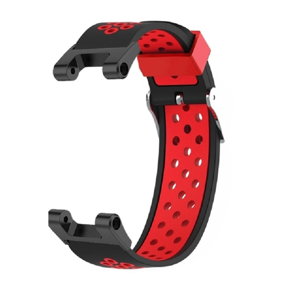 For Huami Amazfit T-Rex / T-Rex Pro / Ares, Dual-Color 22mm Watch Band Silicone Watch Strap Replacement Watchband with Multi-Hole Design