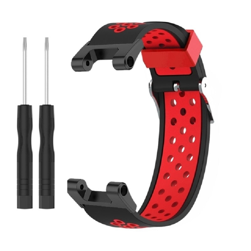 For Huami Amazfit T-Rex / T-Rex Pro / Ares, Dual-Color 22mm Watch Band Silicone Watch Strap Replacement Watchband with Multi-Hole Design