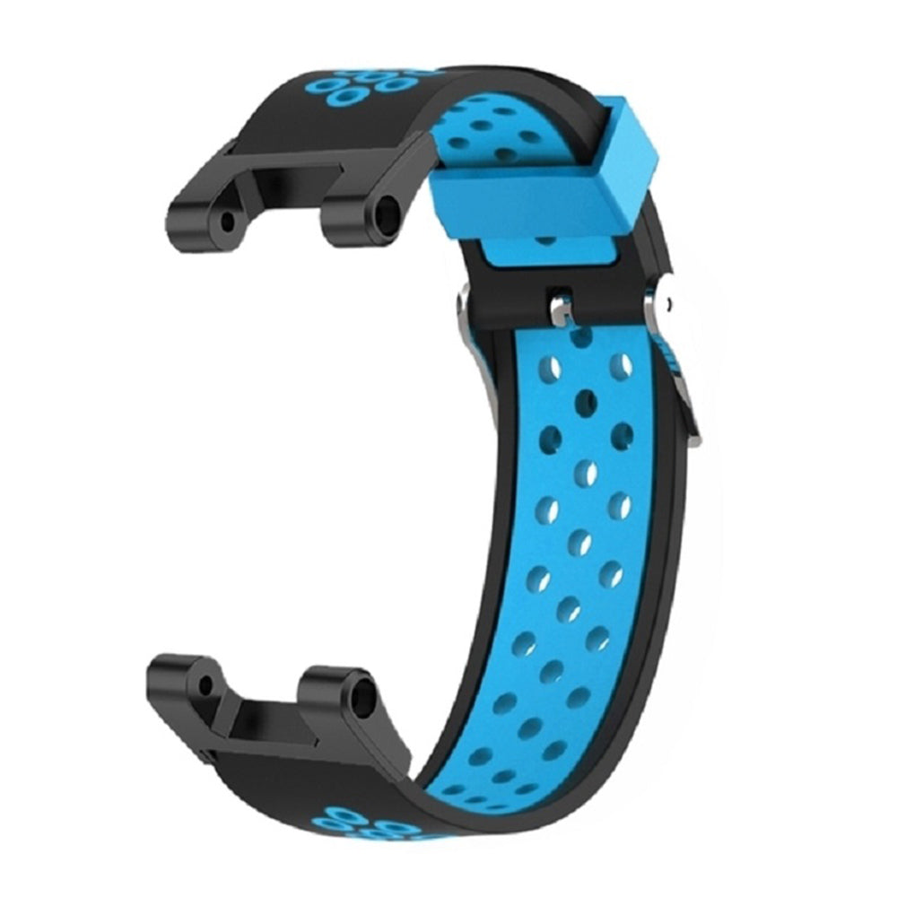 For Huami Amazfit T-Rex / T-Rex Pro / Ares, Dual-Color 22mm Watch Band Silicone Watch Strap Replacement Watchband with Multi-Hole Design