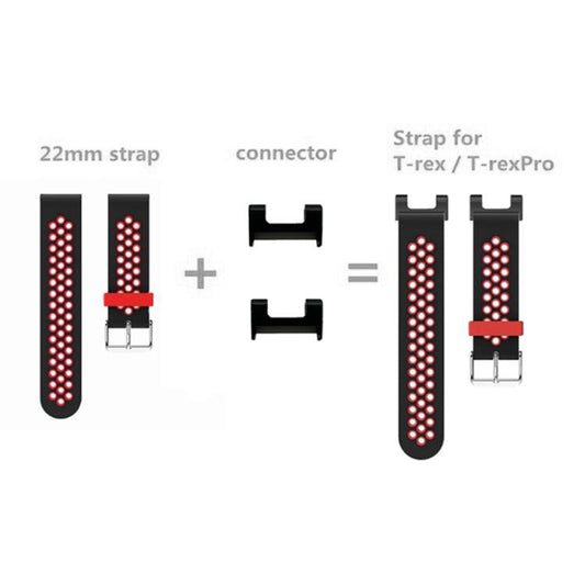 For Huami Amazfit T-Rex / T-Rex Pro / Ares 1Pair 22mm Stainless Steel Watch Strap Adapter Watch Band Connector Kit