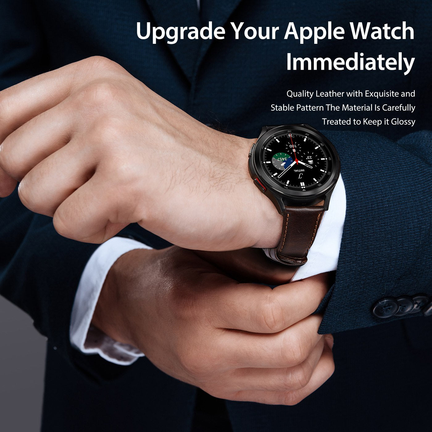 DUX DUCIS For Samsung Galaxy Watch3 41mm / Watch Active / Watch Active2 40mm / Huawei Watch GT 3 42mm PU Leather Watch Strap 20mm Replacement Business Bands Wristband