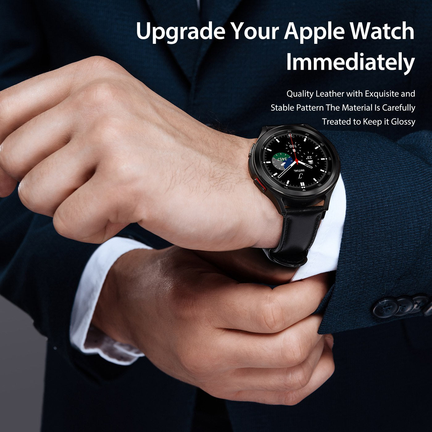 DUX DUCIS For Samsung Galaxy Watch3 41mm / Watch Active / Watch Active2 40mm / Huawei Watch GT 3 42mm PU Leather Watch Strap 20mm Replacement Business Bands Wristband