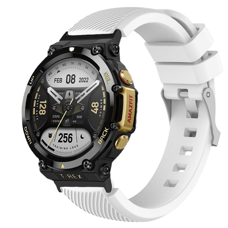 For Huami Amazfit T-Rex 2 Twill Design Adjustable Silicone Watchband Smart Watch Replacement Strap