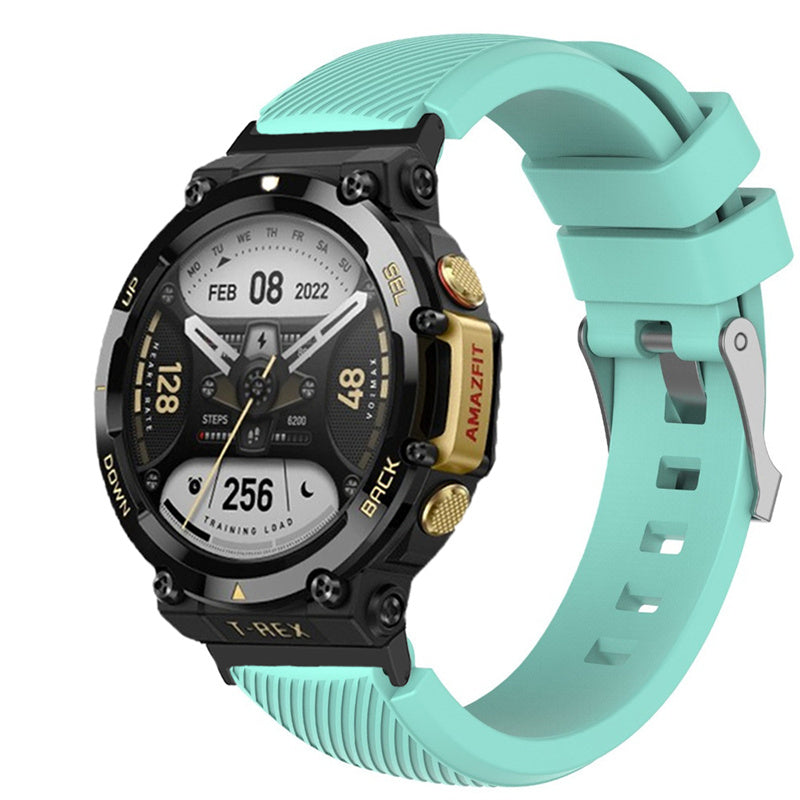 For Huami Amazfit T-Rex 2 Twill Design Adjustable Silicone Watchband Smart Watch Replacement Strap
