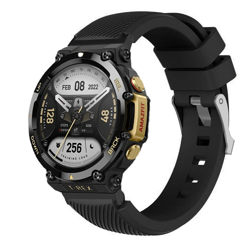 For Huami Amazfit T-Rex 2 Twill Design Adjustable Silicone Watchband Smart Watch Replacement Strap