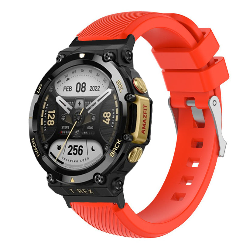 For Huami Amazfit T-Rex 2 Twill Design Adjustable Silicone Watchband Smart Watch Replacement Strap
