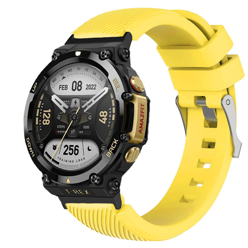 For Huami Amazfit T-Rex 2 Twill Design Adjustable Silicone Watchband Smart Watch Replacement Strap