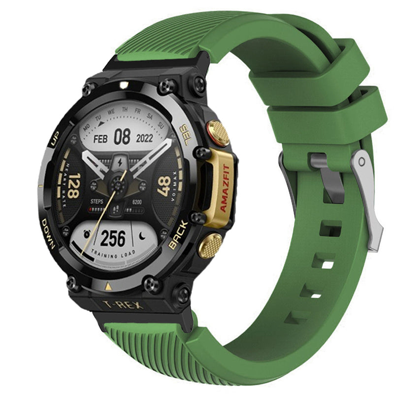 For Huami Amazfit T-Rex 2 Twill Design Adjustable Silicone Watchband Smart Watch Replacement Strap