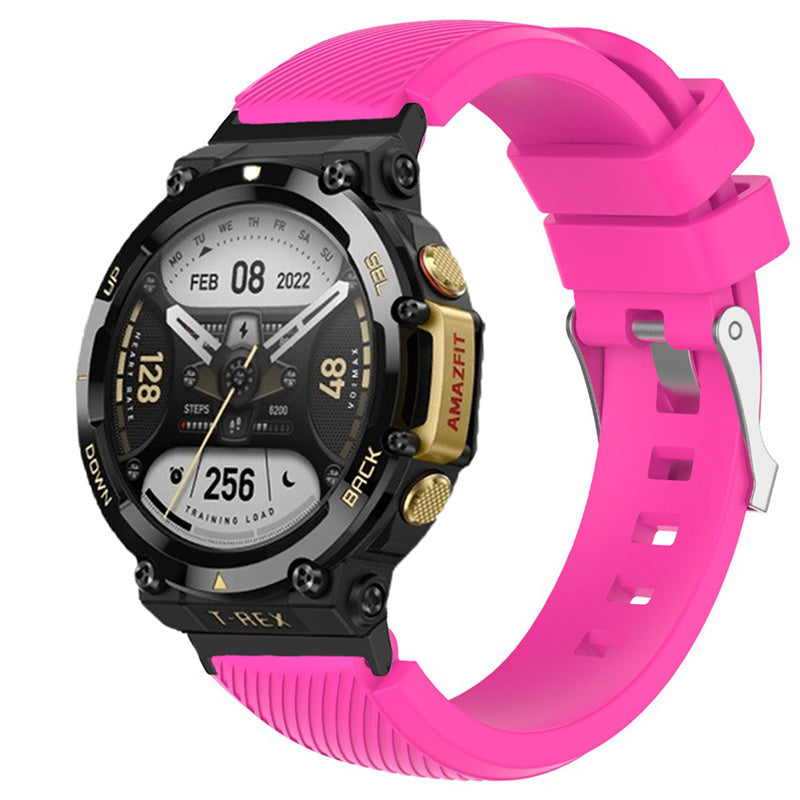 For Huami Amazfit T-Rex 2 Twill Design Adjustable Silicone Watchband Smart Watch Replacement Strap