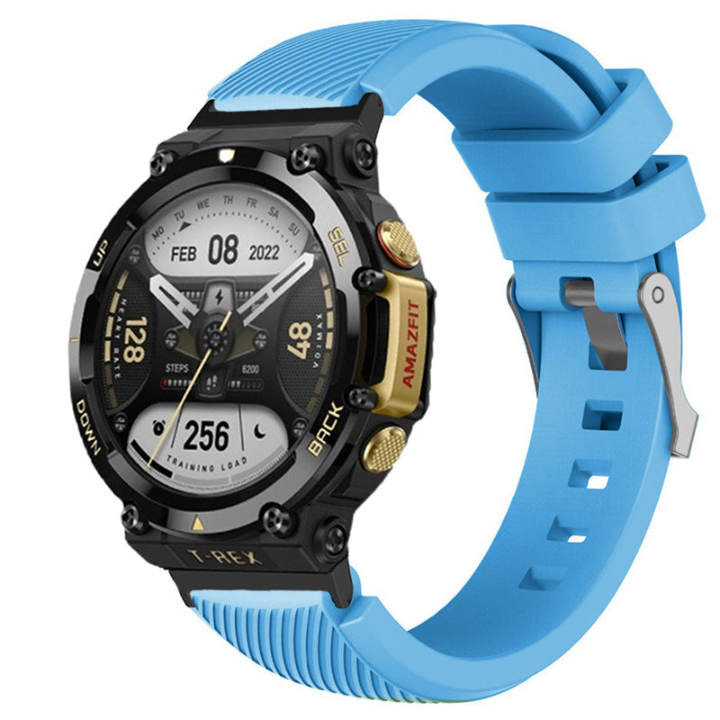 For Huami Amazfit T-Rex 2 Twill Design Adjustable Silicone Watchband Smart Watch Replacement Strap